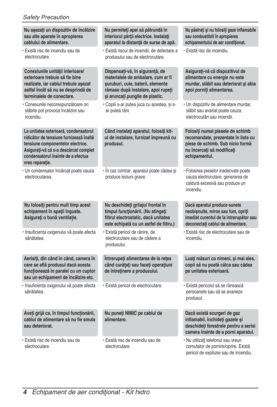 4 echipament de aer condiţionat - kit hidro | LG ARNH10GK2A2 User Manual | Page 238 / 495