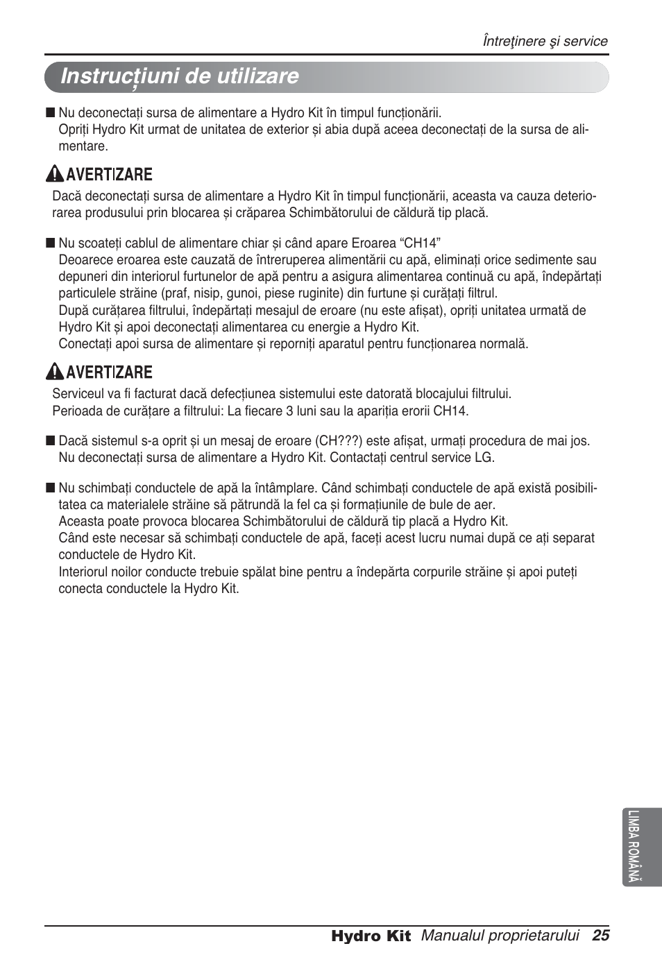 Instrucţiuni de utilizare | LG ARNH10GK2A2 User Manual | Page 259 / 495