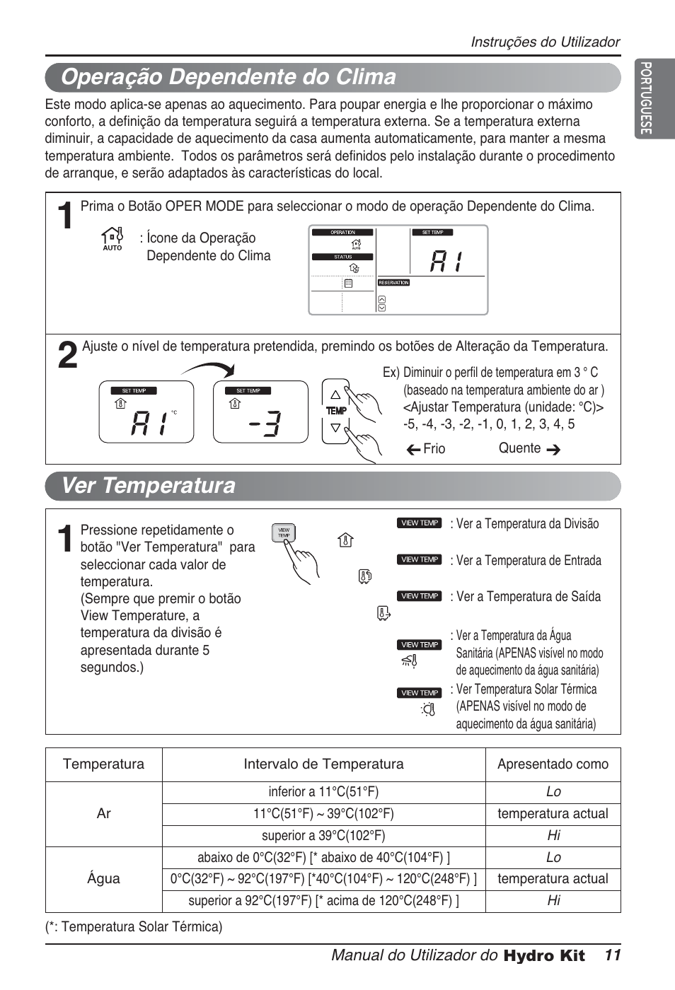 Operação dependente do clima, Ver temperatura | LG ARNH10GK2A2 User Manual | Page 271 / 495