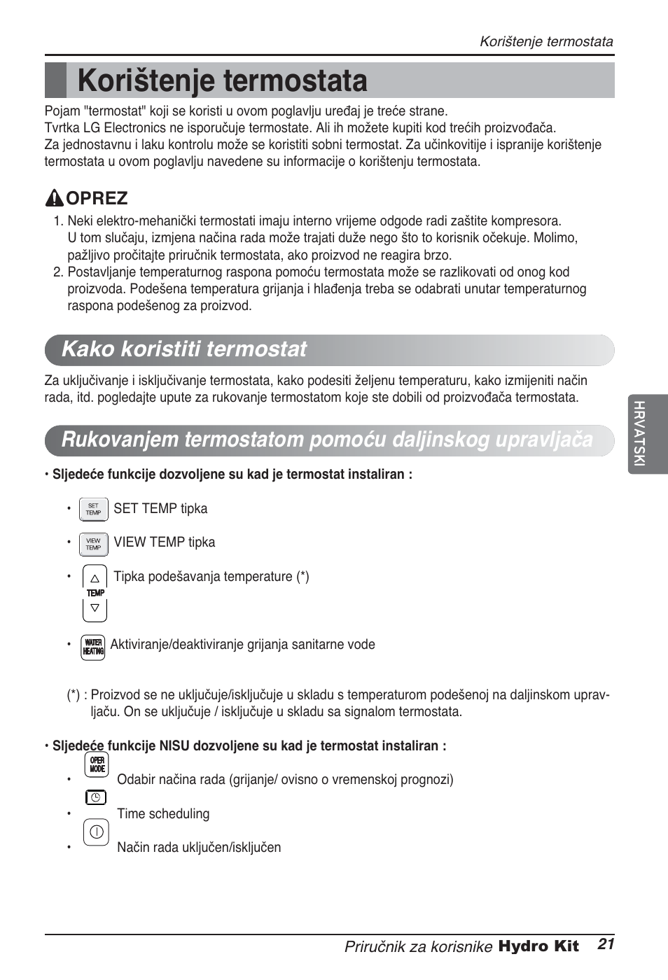 Korištenje termostata | LG ARNH10GK2A2 User Manual | Page 385 / 495