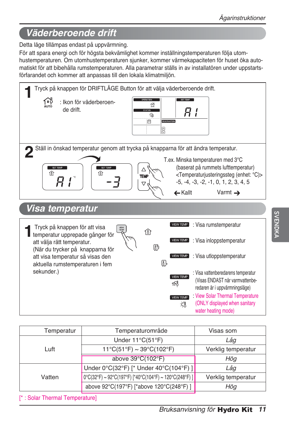 Väderberoende drift, Visa temperatur | LG ARNH10GK2A2 User Manual | Page 401 / 495