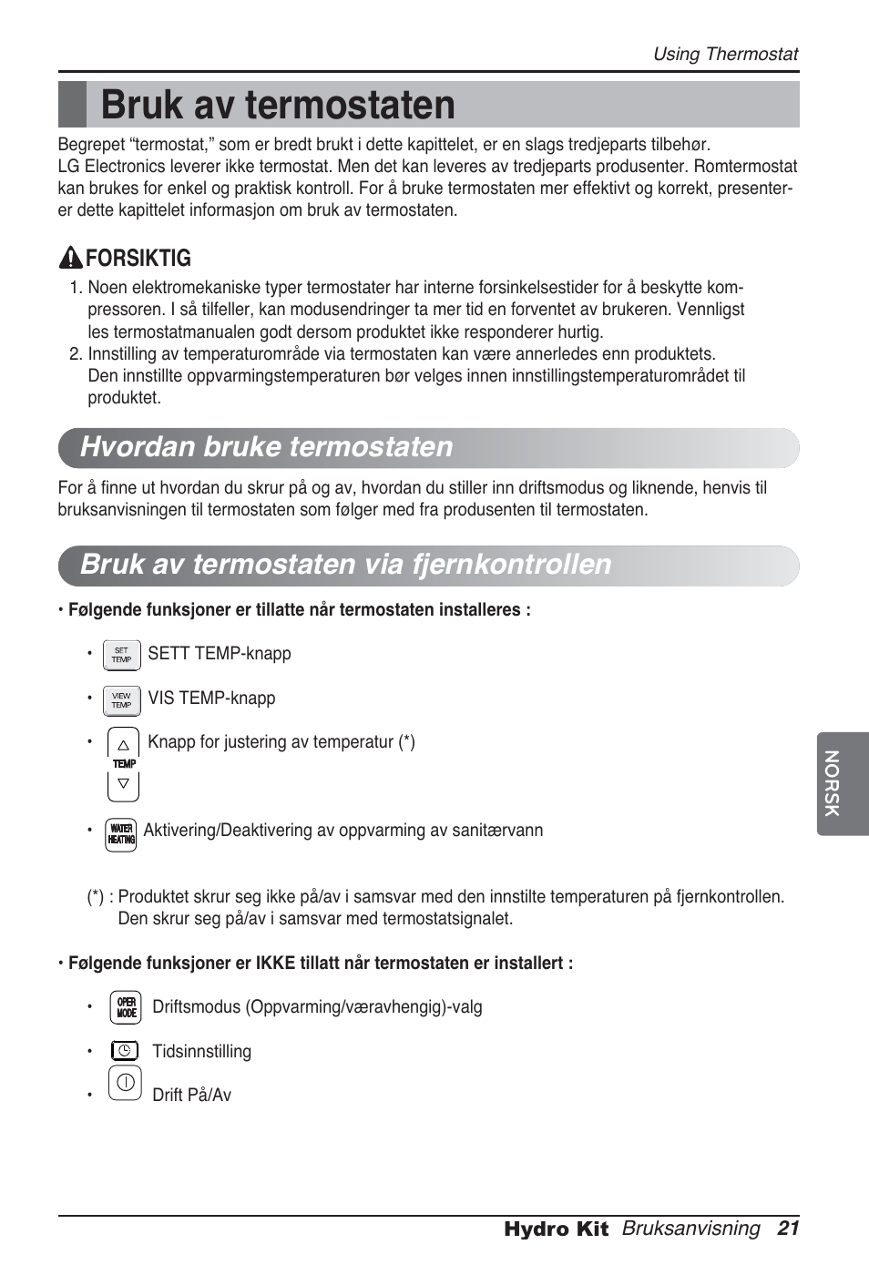 Bruk av termostaten | LG ARNH10GK2A2 User Manual | Page 437 / 495