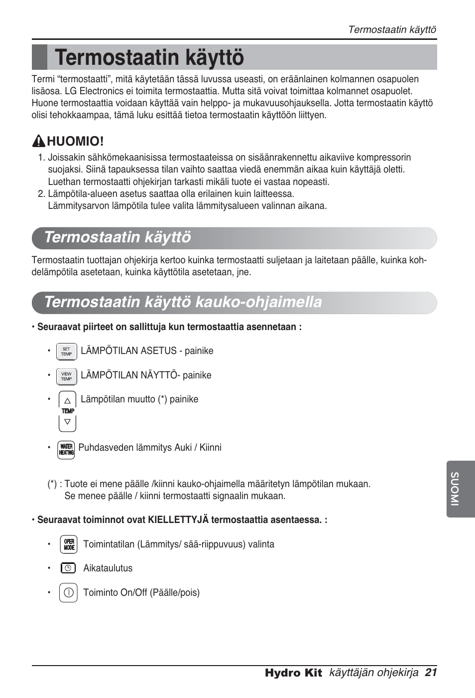 Termostaatin käyttö | LG ARNH10GK2A2 User Manual | Page 463 / 495