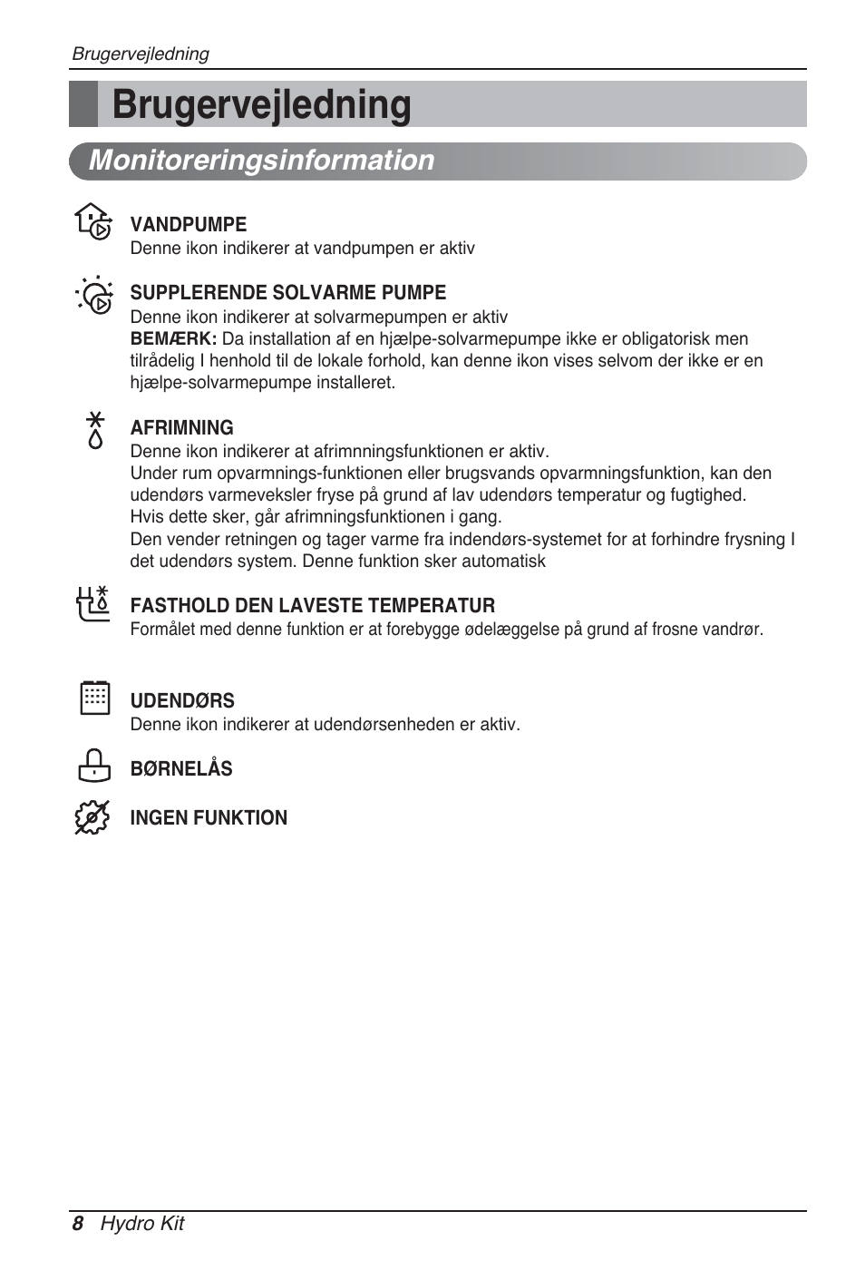 Brugervejledning, Monitoreringsinformation | LG ARNH10GK2A2 User Manual | Page 476 / 495