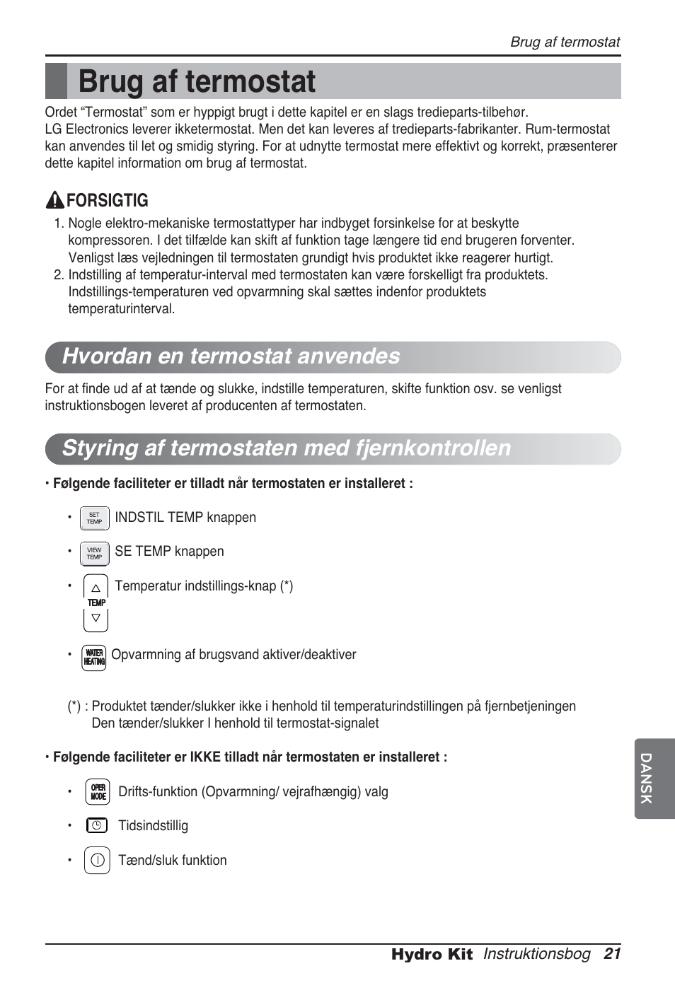 Brug af termostat | LG ARNH10GK2A2 User Manual | Page 489 / 495