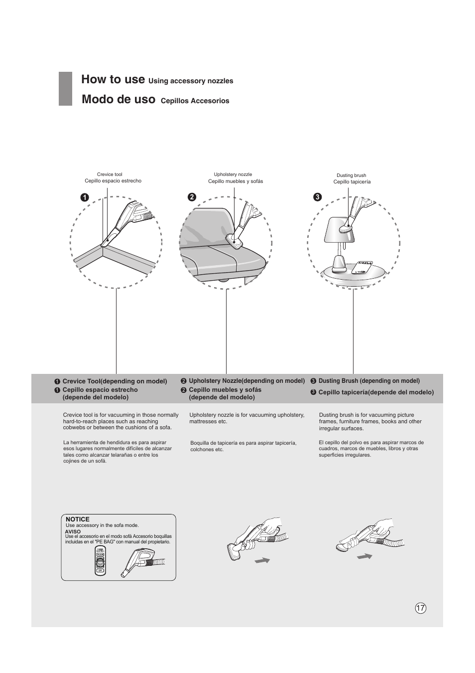 How to use, Modo de uso | LG VC4220NHTC User Manual | Page 17 / 26