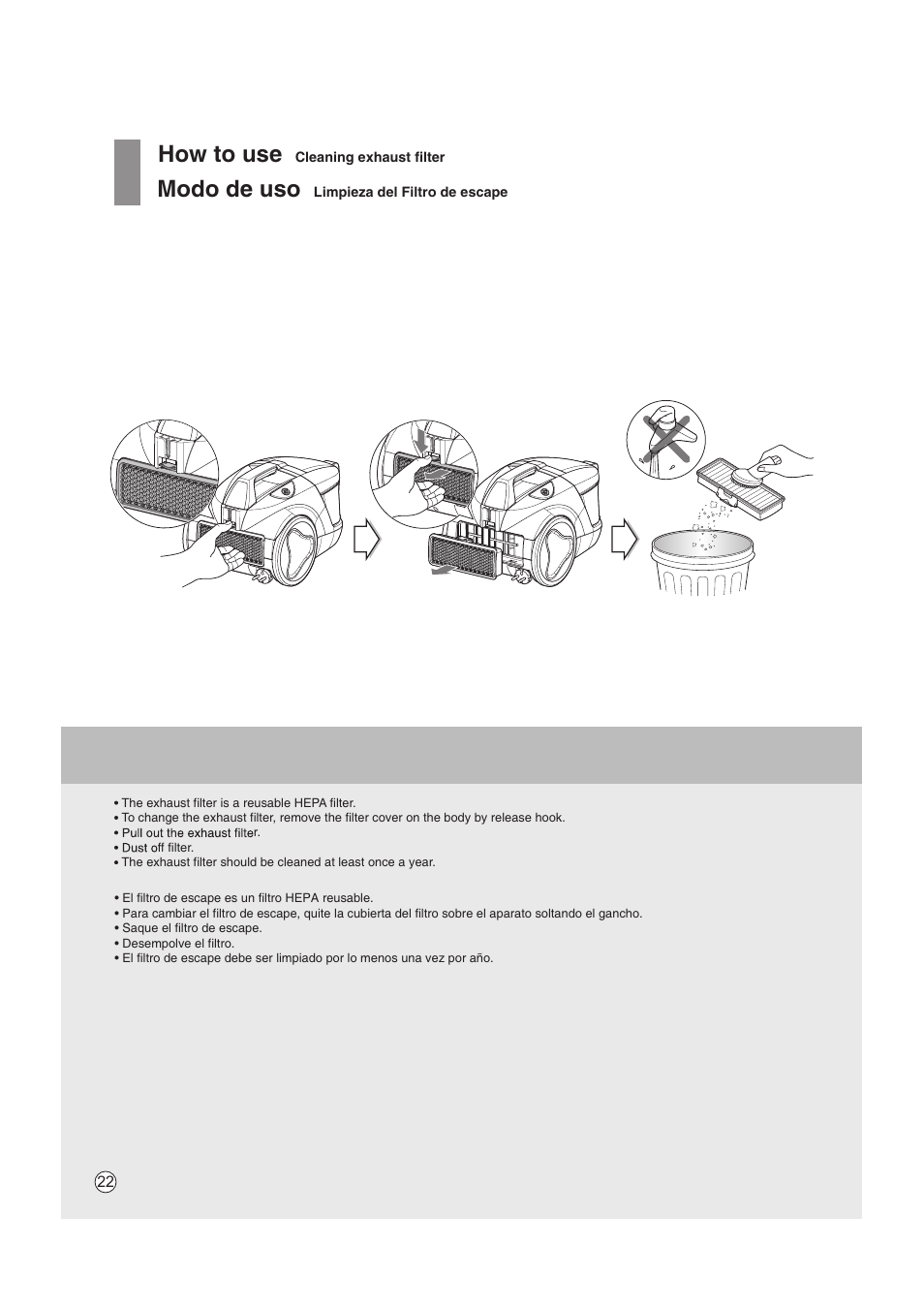 How to use, Modo de uso | LG VC4220NHTC User Manual | Page 22 / 26