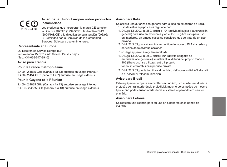 LG HLS34S User Manual | Page 3 / 12