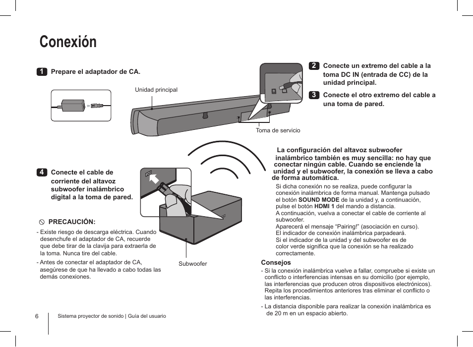 Conexión | LG HLS34S User Manual | Page 6 / 12