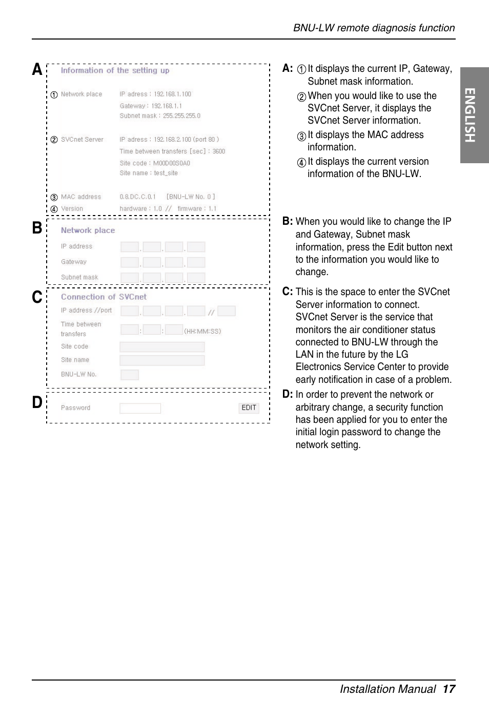 Ab c d | LG PQNFB16A1 User Manual | Page 17 / 169