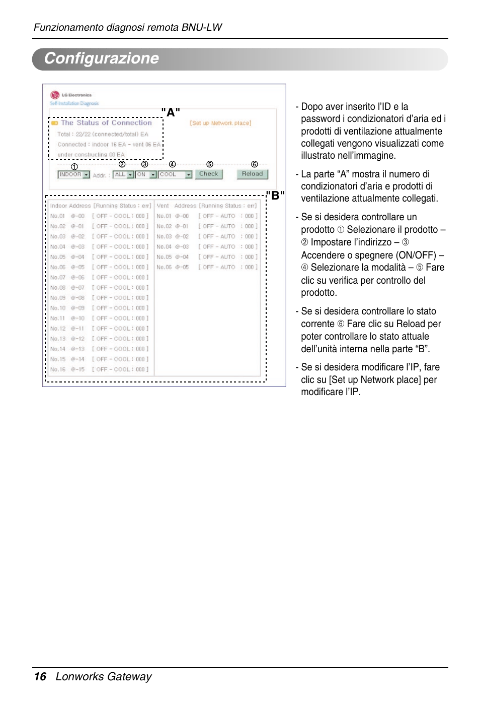 Configurazione | LG PQNFB16A1 User Manual | Page 44 / 169