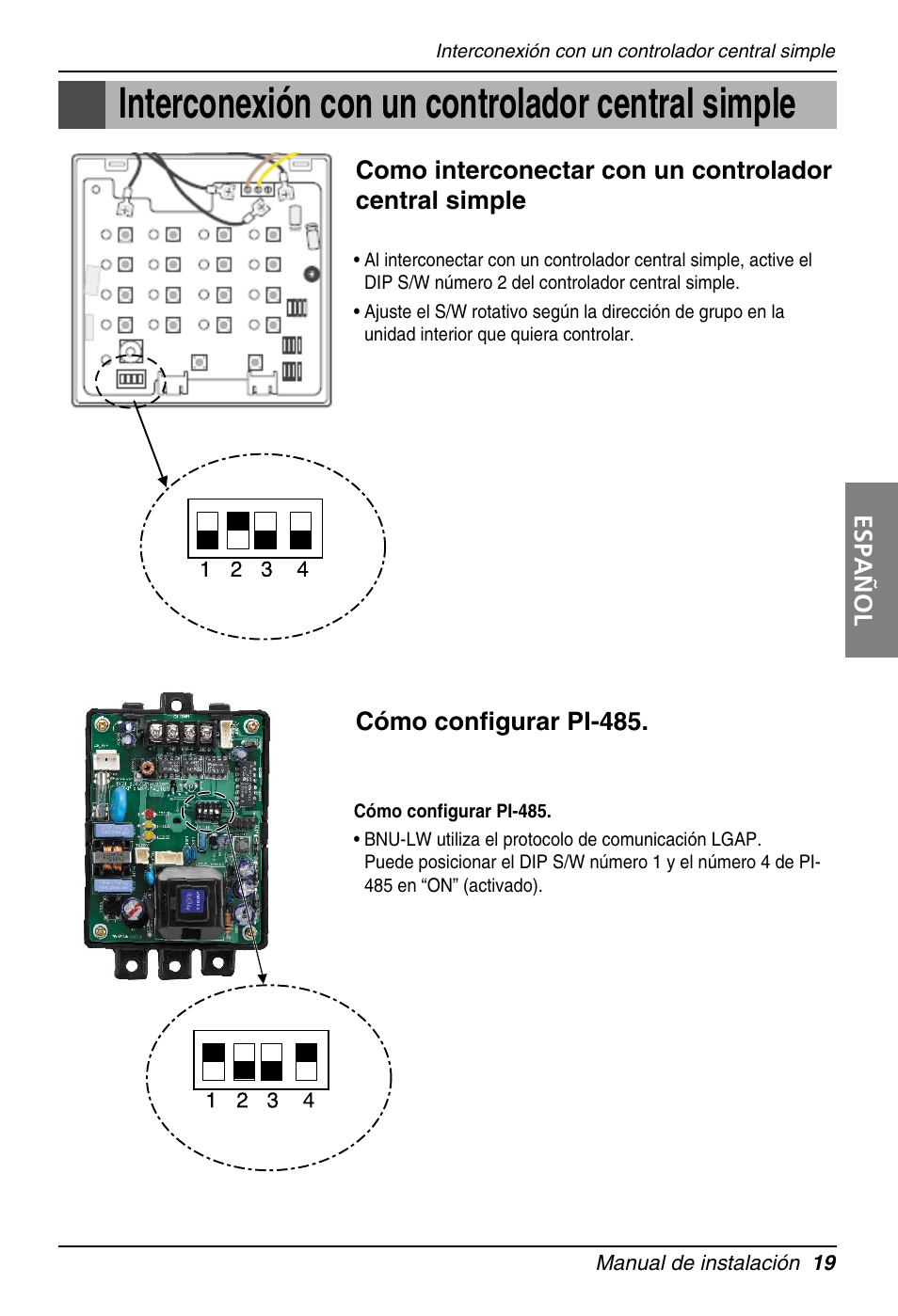 Interconexión con un controlador central simple | LG PQNFB16A1 User Manual | Page 75 / 169