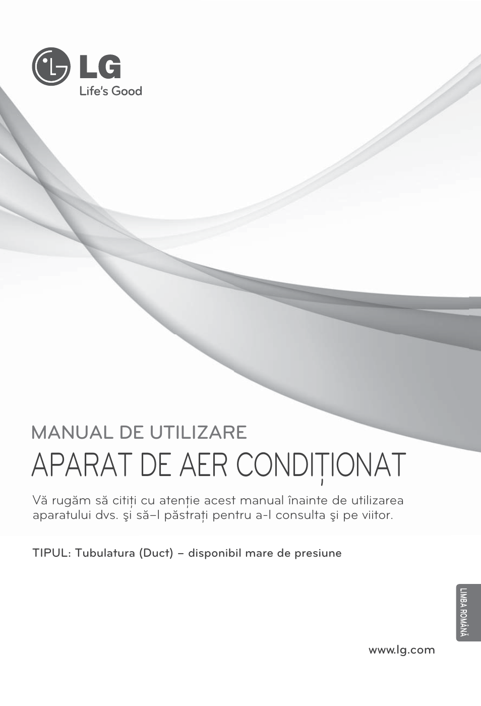 Limba română, Aparat de aer condiţionat, Manual de utilizare | LG ARNU96GB8A2 User Manual | Page 109 / 229