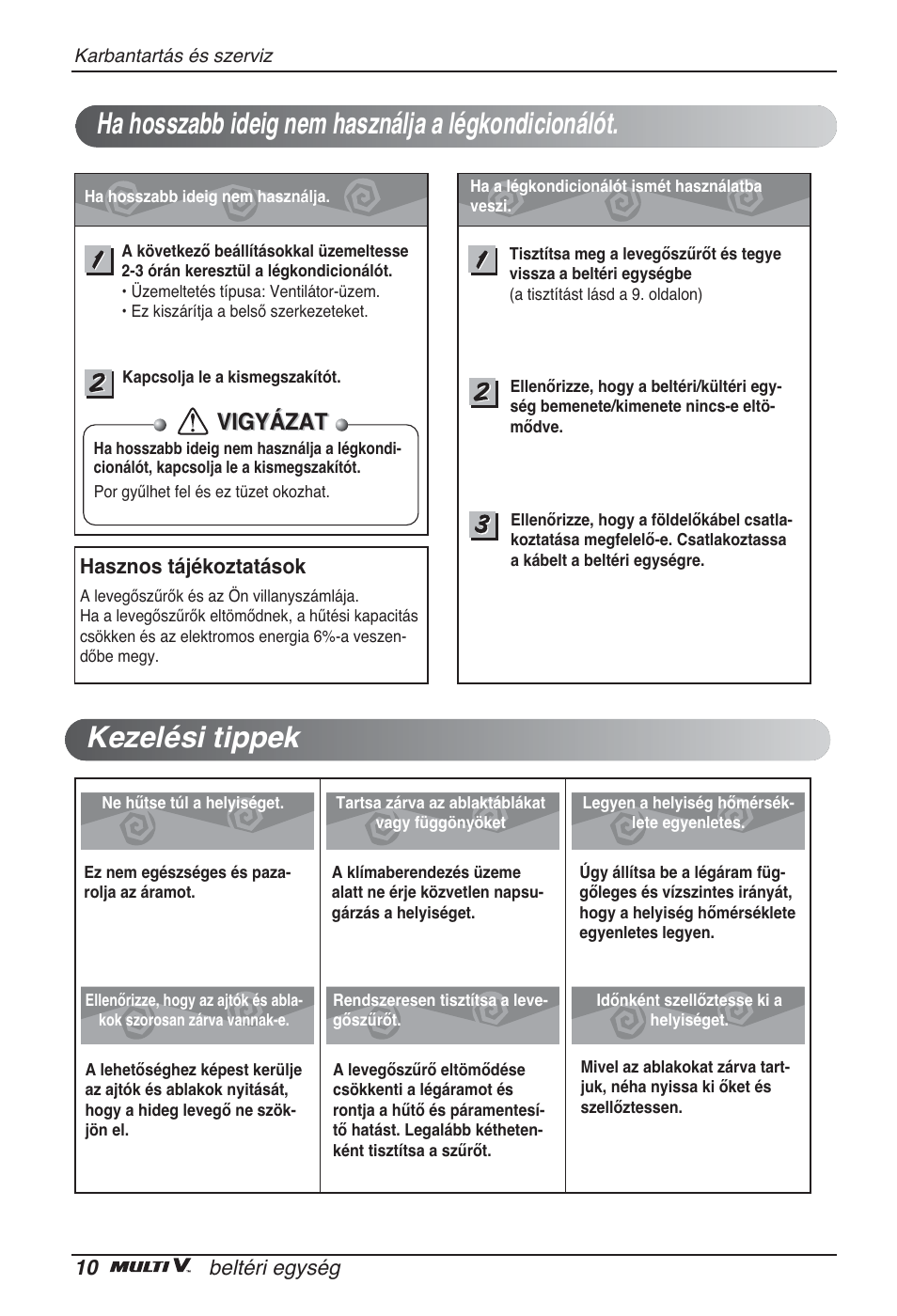 Vigyázat | LG ARNU96GB8A2 User Manual | Page 142 / 229