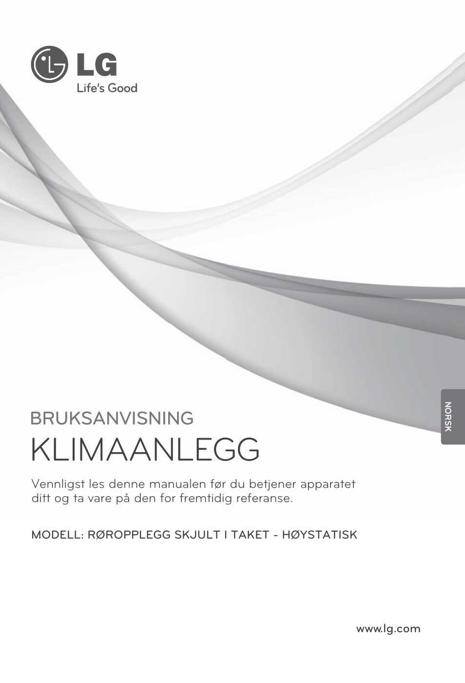 Norsk, Klimaanlegg, Bruksanvisning | LG ARNU96GB8A2 User Manual | Page 193 / 229