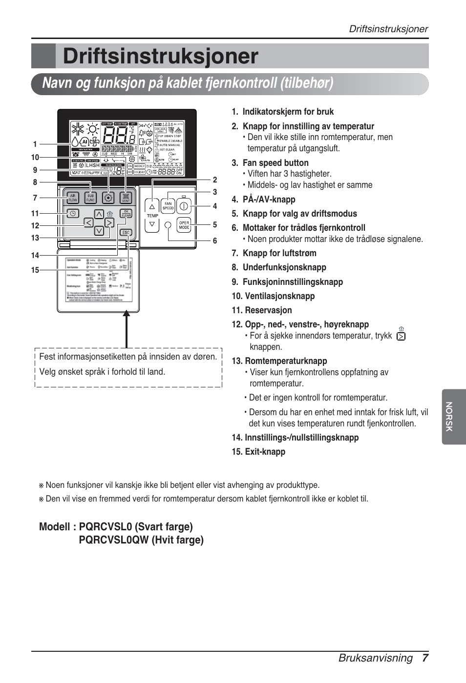 Driftsinstruksjoner | LG ARNU96GB8A2 User Manual | Page 199 / 229