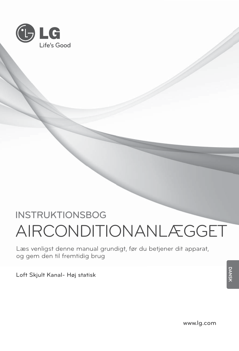 Dansk, Airconditionanlægget, Instruktionsbog | LG ARNU96GB8A2 User Manual | Page 217 / 229