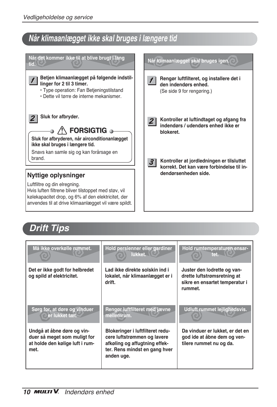 Forsigtig | LG ARNU96GB8A2 User Manual | Page 226 / 229