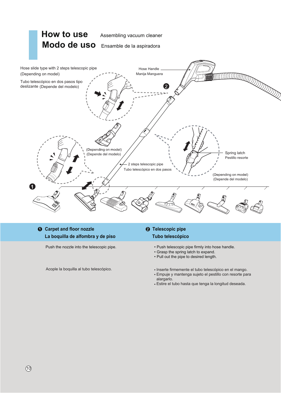 How to use, Modo de uso | LG VC5020NRTQ User Manual | Page 11 / 27