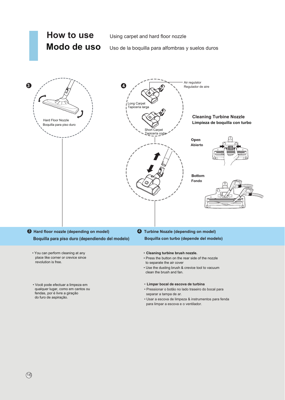 How to use, Modo de uso | LG VC5020NRTQ User Manual | Page 17 / 27