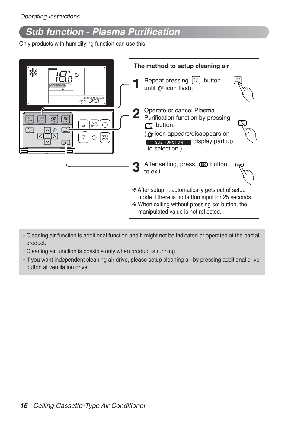 Sub function - plasma purification | LG UT60 User Manual | Page 16 / 723