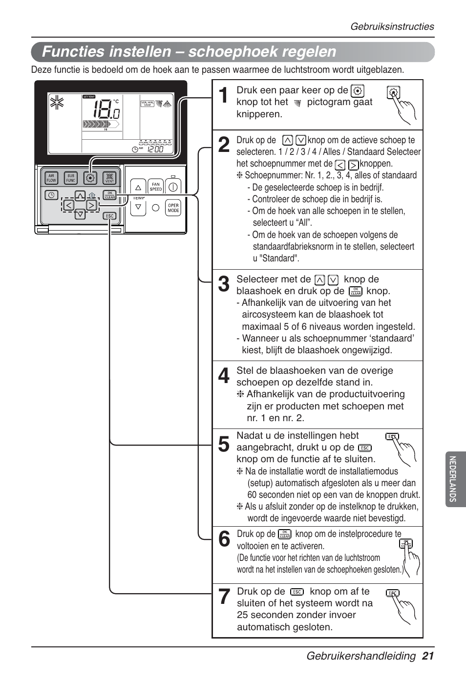 Functies instellen – schoephoek regelen | LG UT60 User Manual | Page 287 / 723