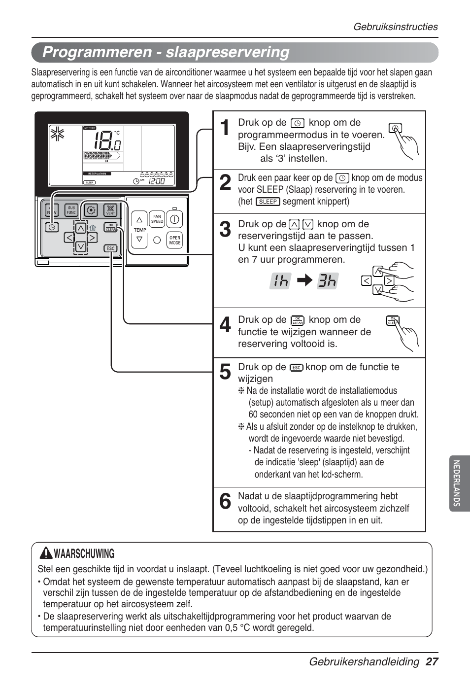 Programmeren - slaapreservering | LG UT60 User Manual | Page 293 / 723