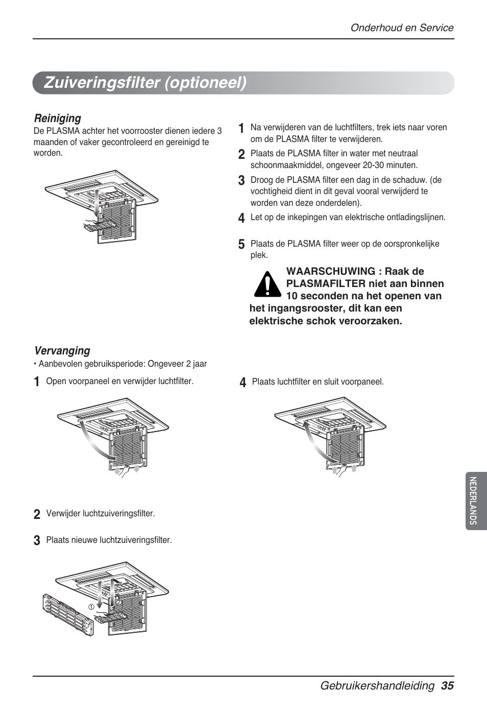 Zuiveringsfilter (optioneel) | LG UT60 User Manual | Page 301 / 723