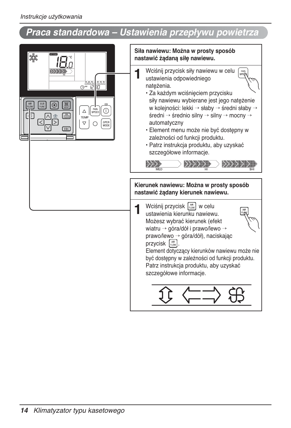 Praca standardowa – ustawienia przepływu powietrza | LG UT60 User Manual | Page 318 / 723