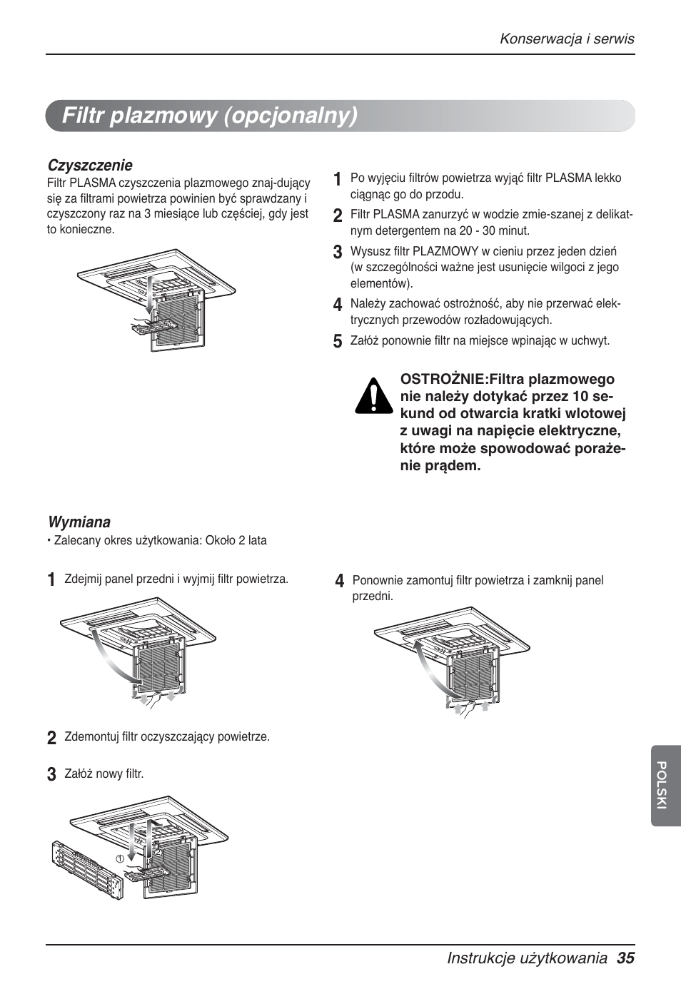 Filtr plazmowy (opcjonalny) | LG UT60 User Manual | Page 339 / 723