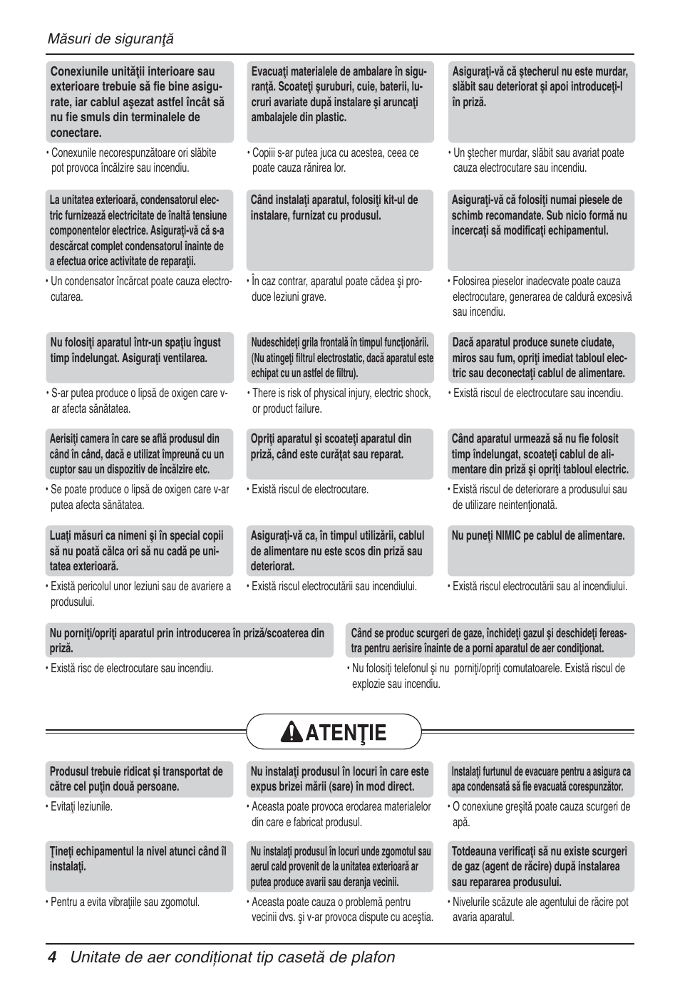 4 unitate de aer condiţionat tip casetă de plafon | LG UT60 User Manual | Page 346 / 723