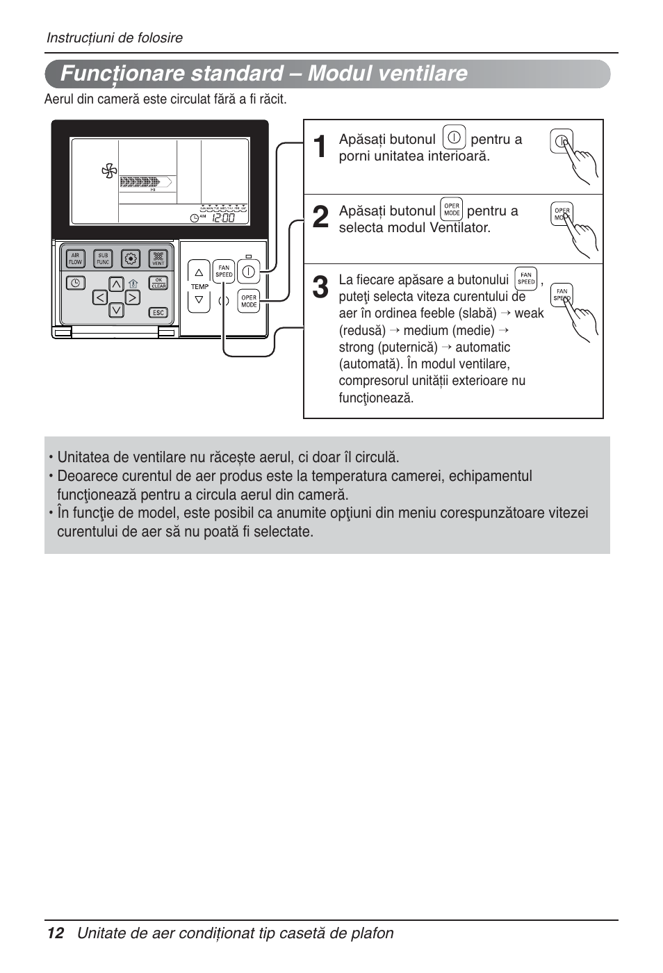 Funcţionare standard – modul ventilare | LG UT60 User Manual | Page 354 / 723