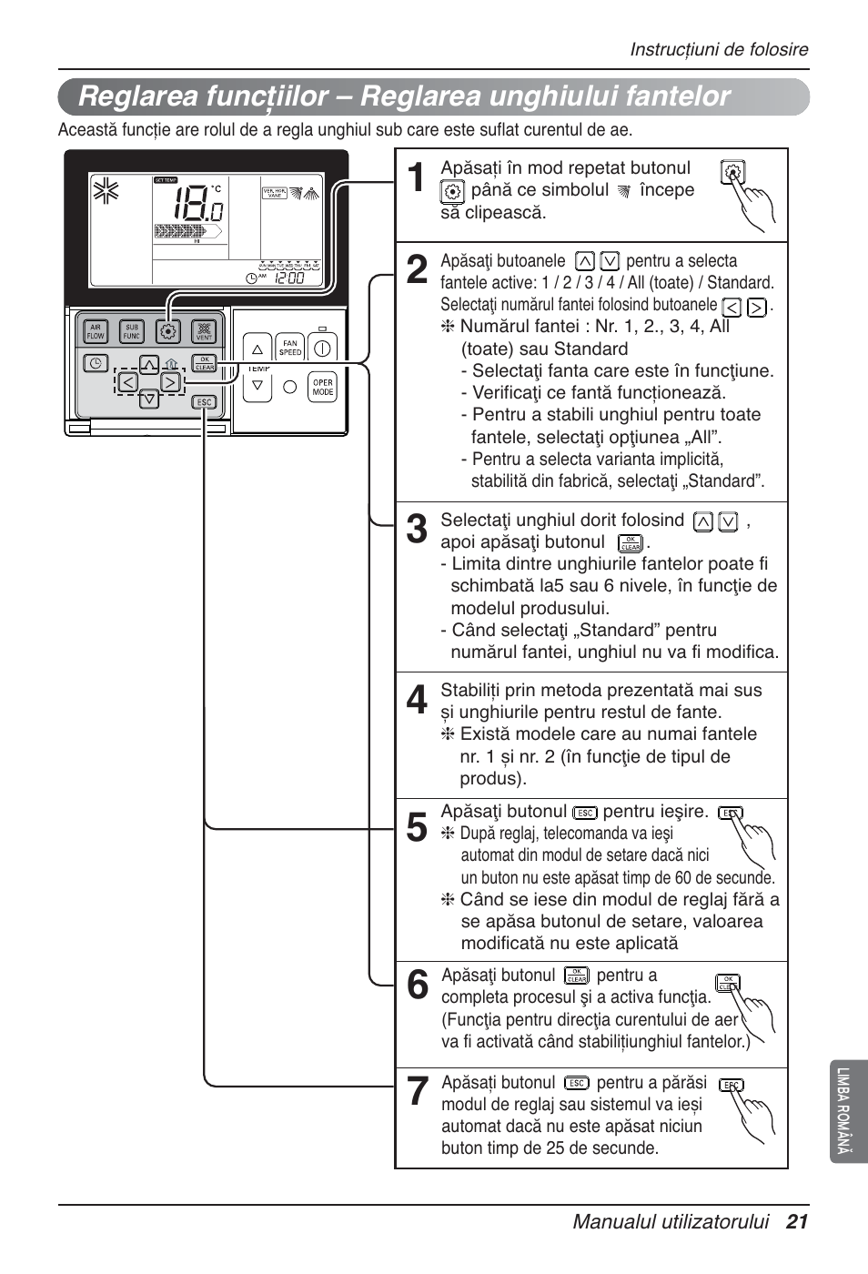 Reglarea funcţiilor – reglarea unghiului fantelor | LG UT60 User Manual | Page 363 / 723