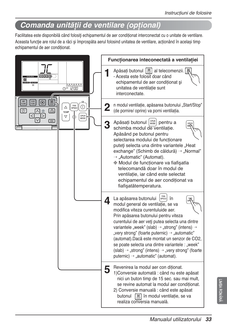 Comanda unităţii de ventilare (opţional) | LG UT60 User Manual | Page 375 / 723