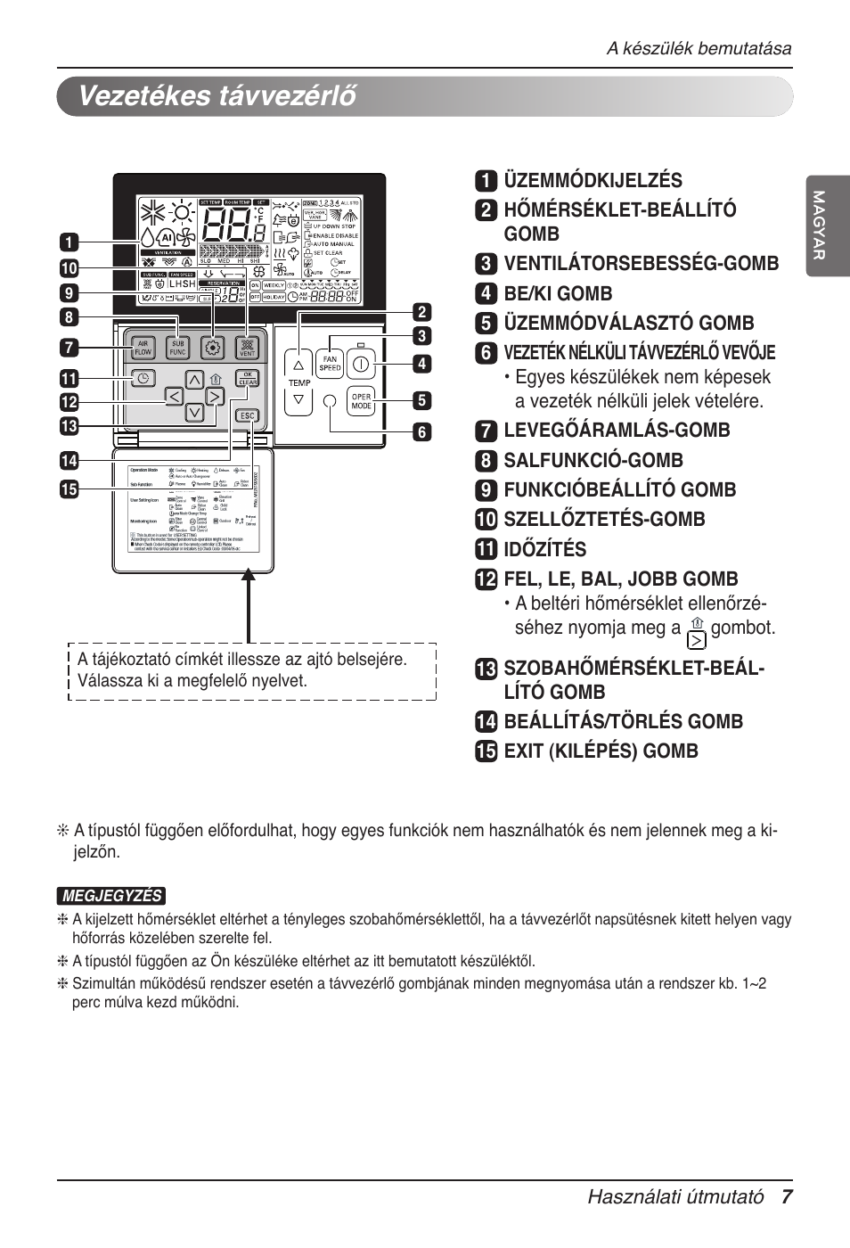 Vezetékes távvezérlő | LG UT60 User Manual | Page 425 / 723