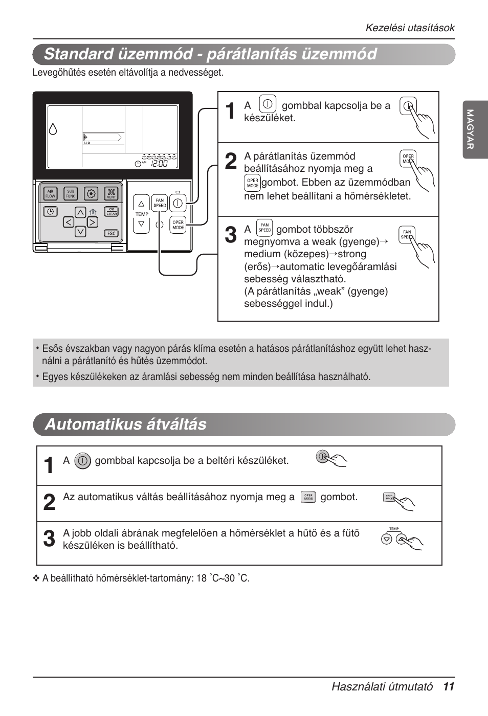 Automatikus átváltás, Standard üzemmód - párátlanítás üzemmód | LG UT60 User Manual | Page 429 / 723