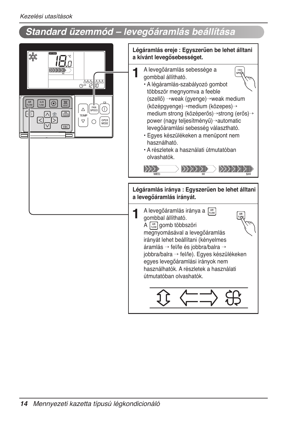 Standard üzemmód – levegőáramlás beállítása | LG UT60 User Manual | Page 432 / 723