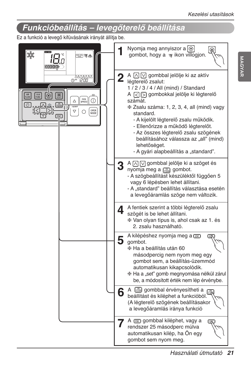 Funkcióbeállítás – levegőterelő beállítása | LG UT60 User Manual | Page 439 / 723