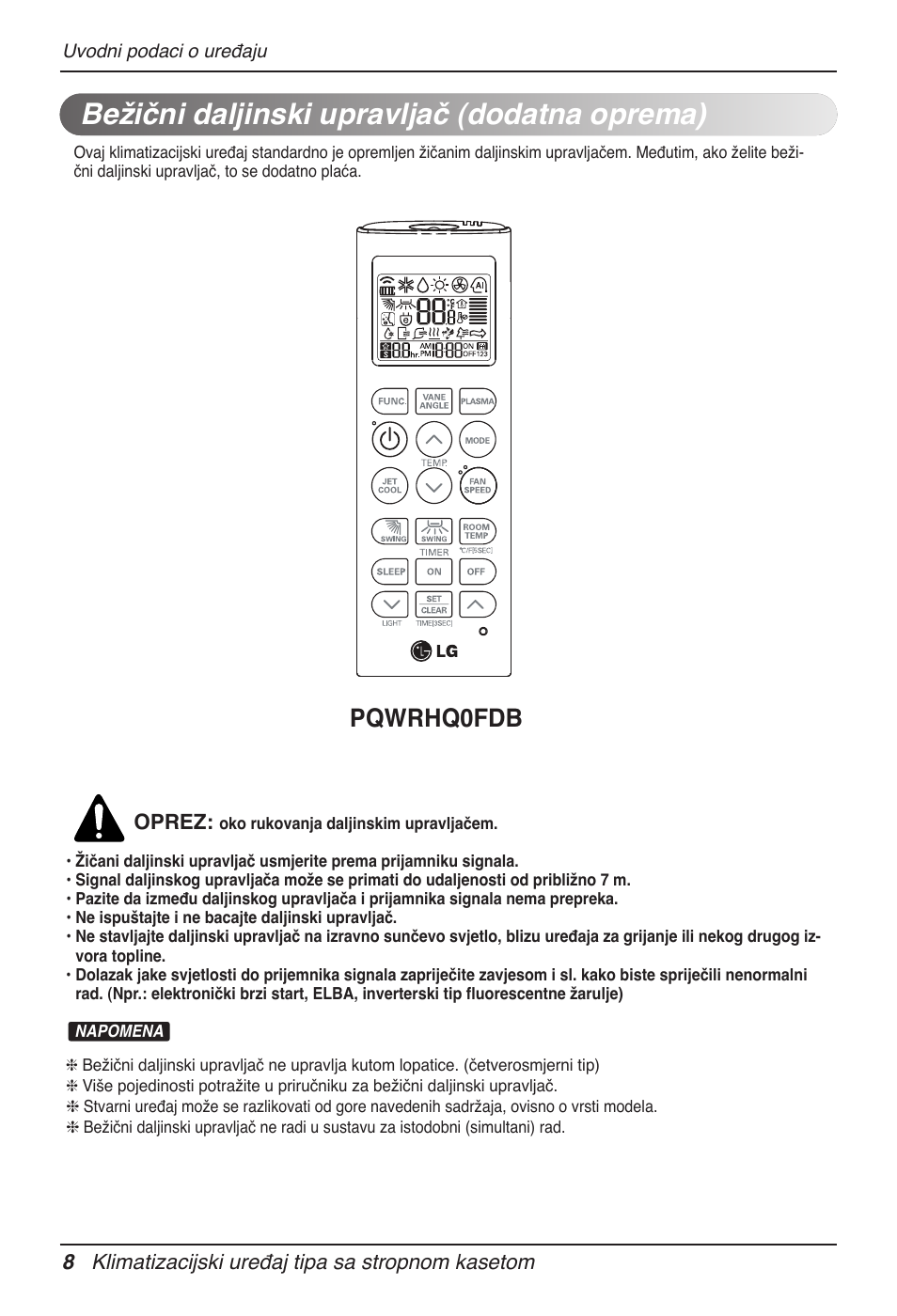 Bežični daljinski upravljač (dodatna oprema), Pqwrhq0fdb | LG UT60 User Manual | Page 540 / 723