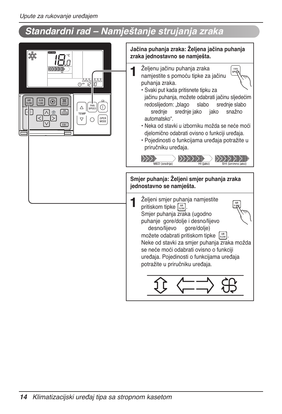 Standardni rad – namještanje strujanja zraka | LG UT60 User Manual | Page 546 / 723