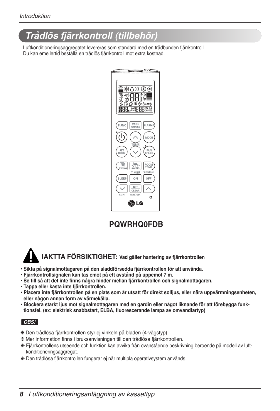 Trådlös fjärrkontroll (tillbehör), Pqwrhq0fdb | LG UT60 User Manual | Page 578 / 723