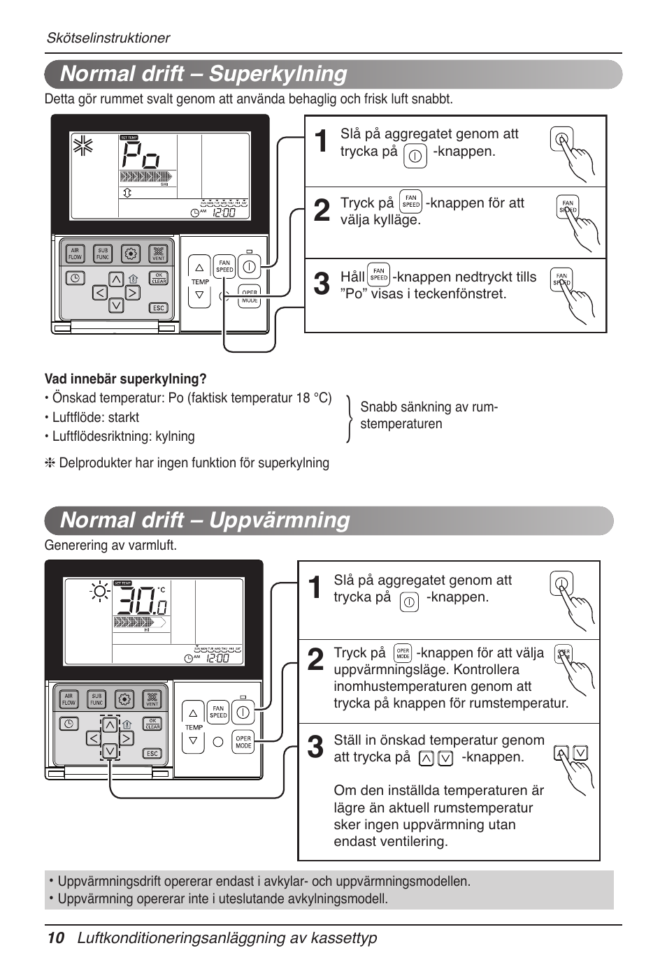 Normal drift – superkylning, Normal drift – uppvärmning | LG UT60 User Manual | Page 580 / 723