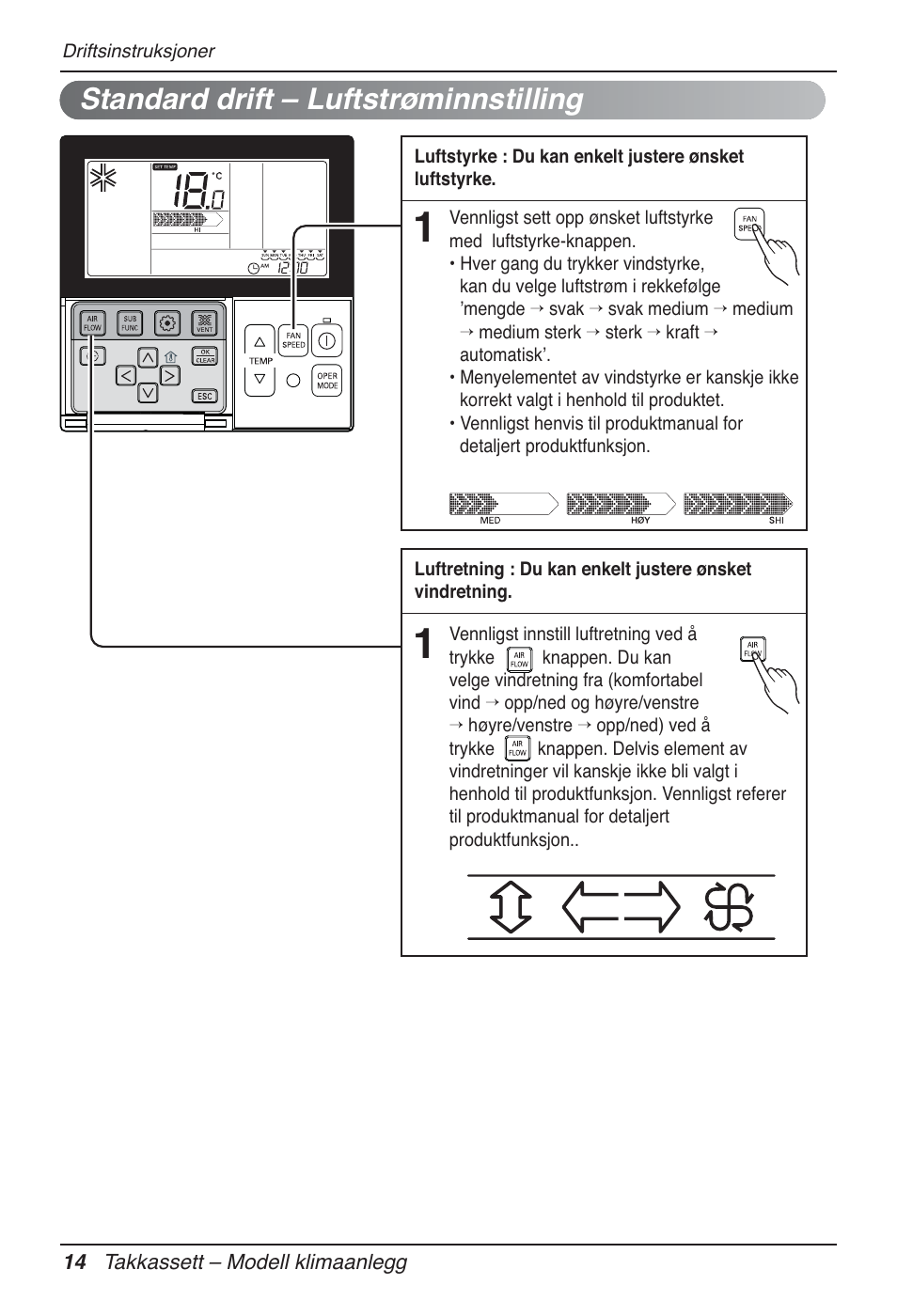 Standard drift – luftstrøminnstilling | LG UT60 User Manual | Page 622 / 723