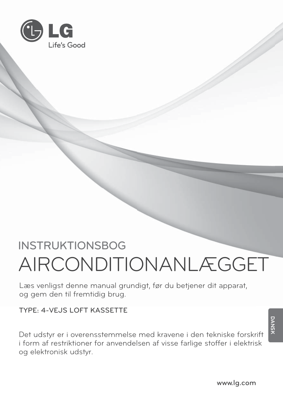 Dansk, Airconditionanlægget, Instruktionsbog | LG UT60 User Manual | Page 685 / 723