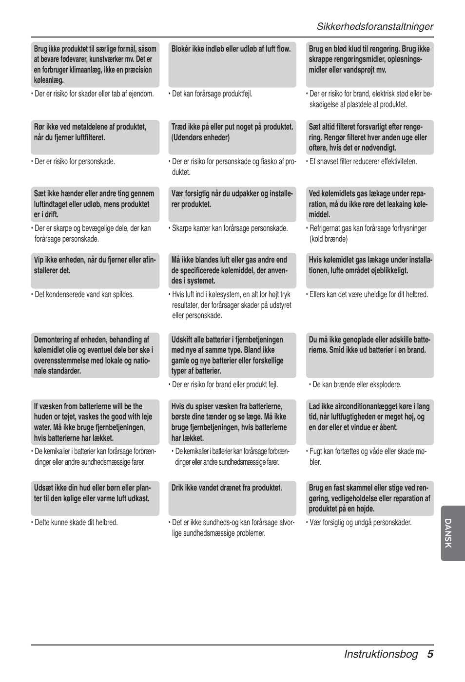 Instruktionsbog 5 | LG UT60 User Manual | Page 689 / 723