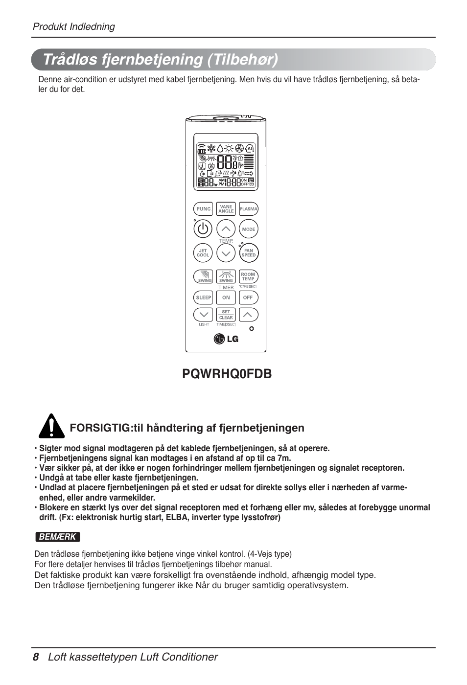 Trådløs fjernbetjening (tilbehør), Pqwrhq0fdb | LG UT60 User Manual | Page 692 / 723