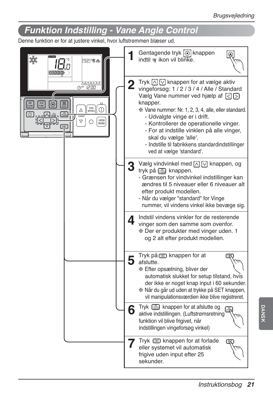 Funktion indstilling - vane angle control | LG UT60 User Manual | Page 705 / 723