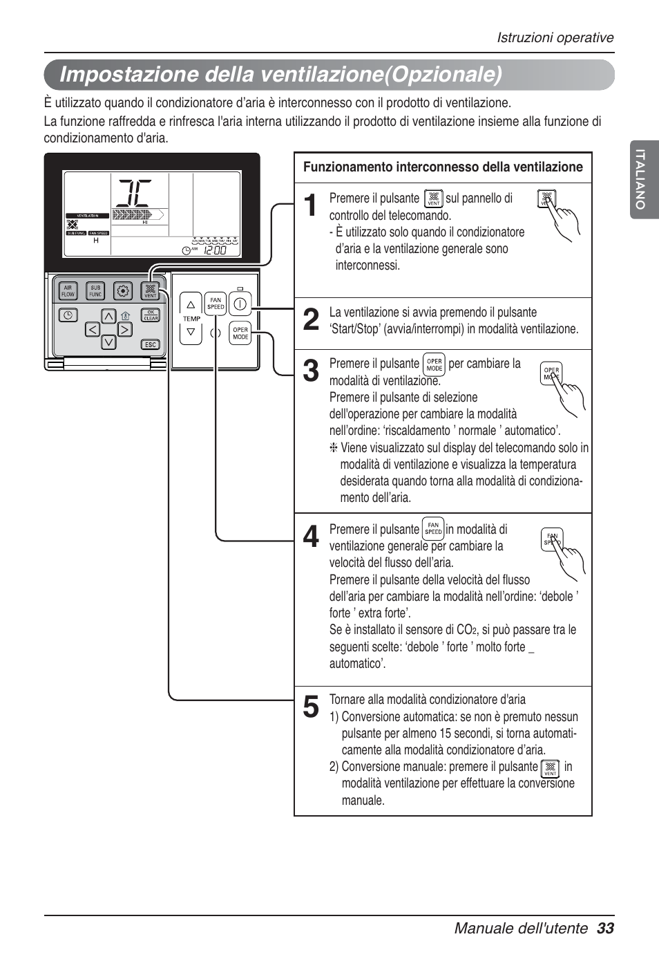 Impostazione della ventilazione(opzionale) | LG UT60 User Manual | Page 71 / 723