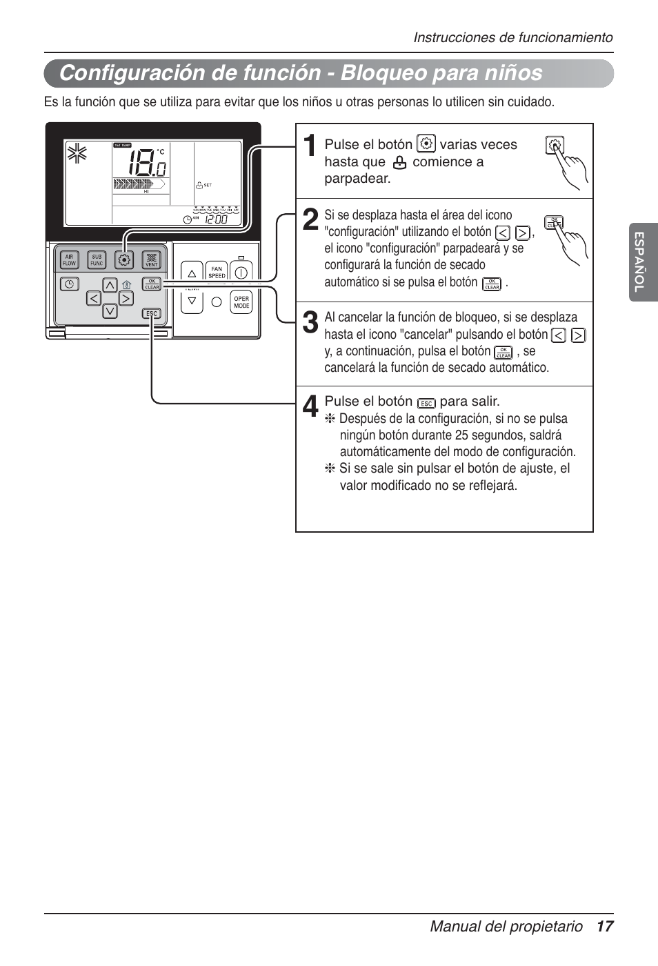 Configuración de función - bloqueo para niños | LG UT60 User Manual | Page 93 / 723