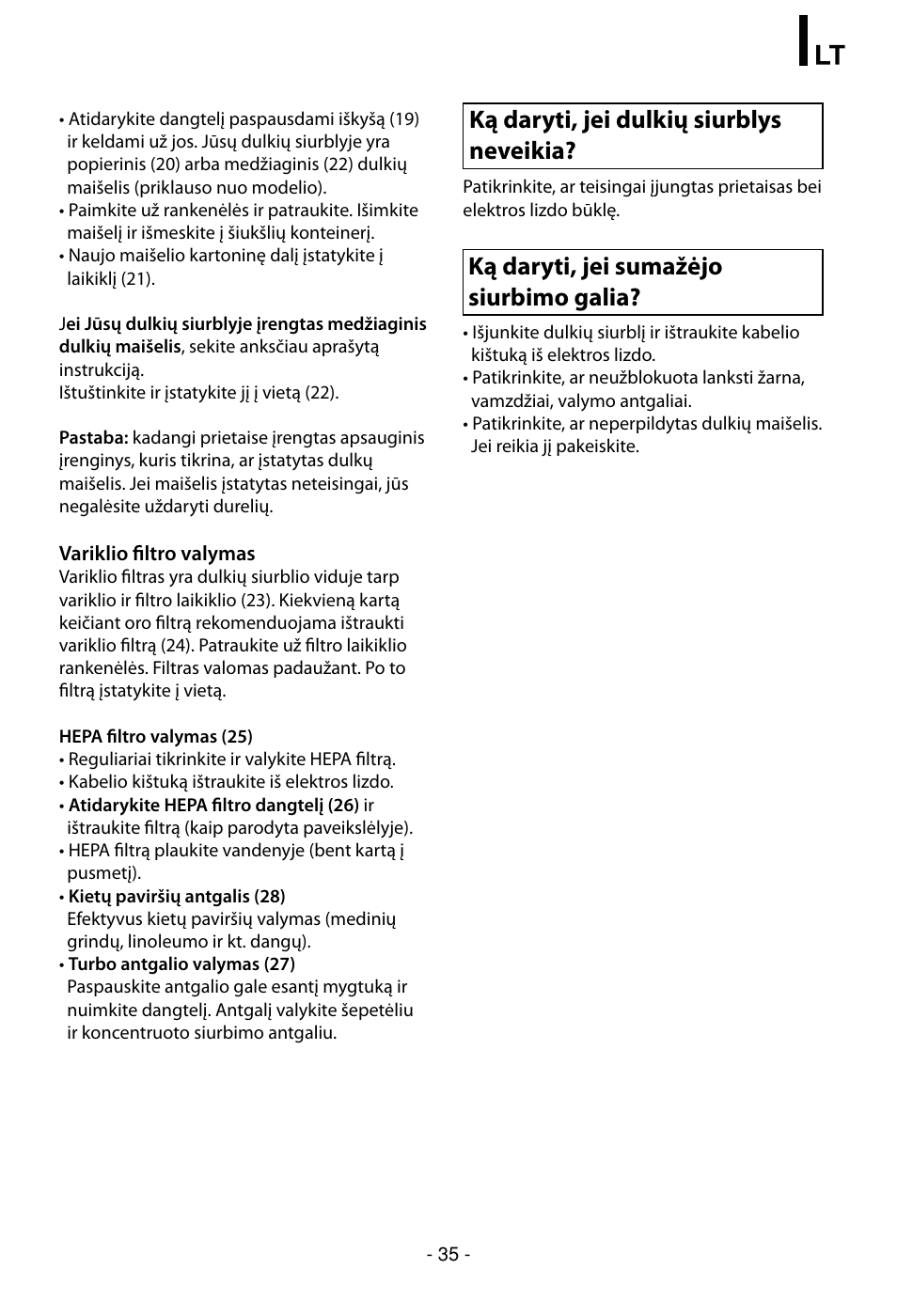 LG VC3815N User Manual | Page 36 / 41